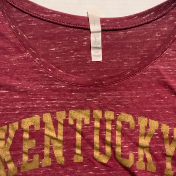 Bella Canvas Women Sz Large Maroon Gold UK Kentucky Wildcat Oversize Shirt (I) - Picture 3 of 5